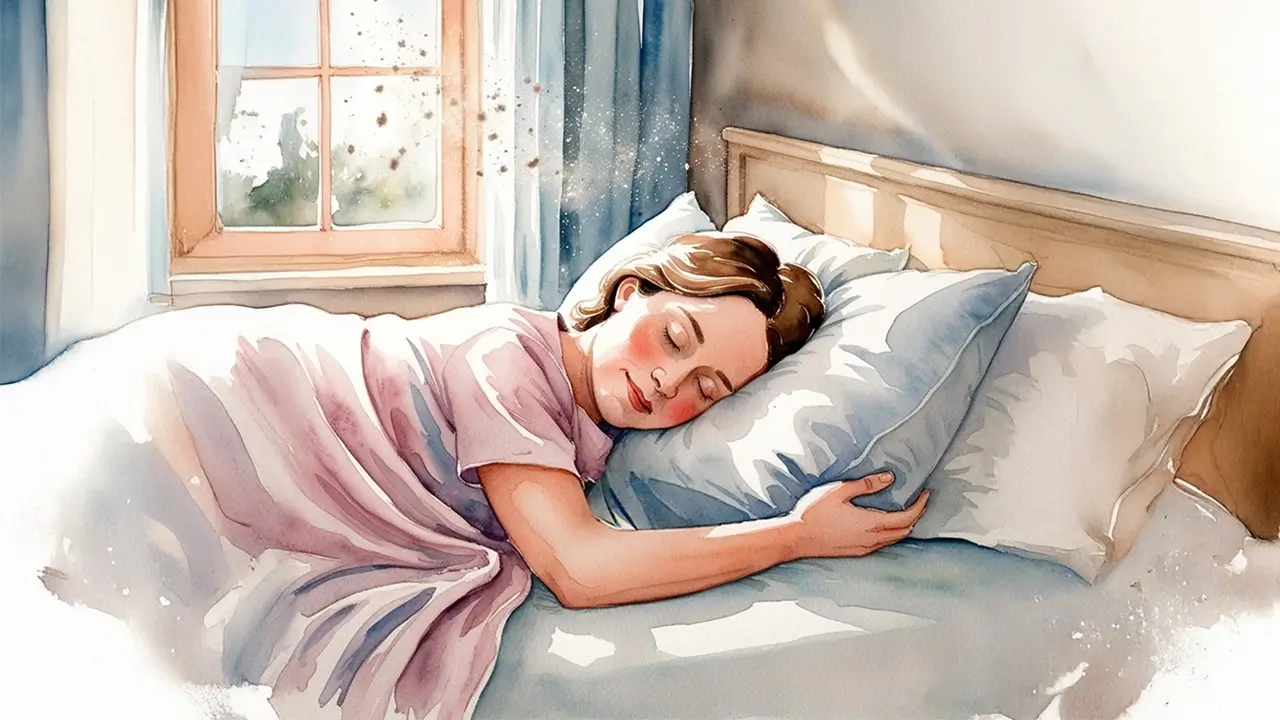 A Pregnant woman is sleeping peacefully.
