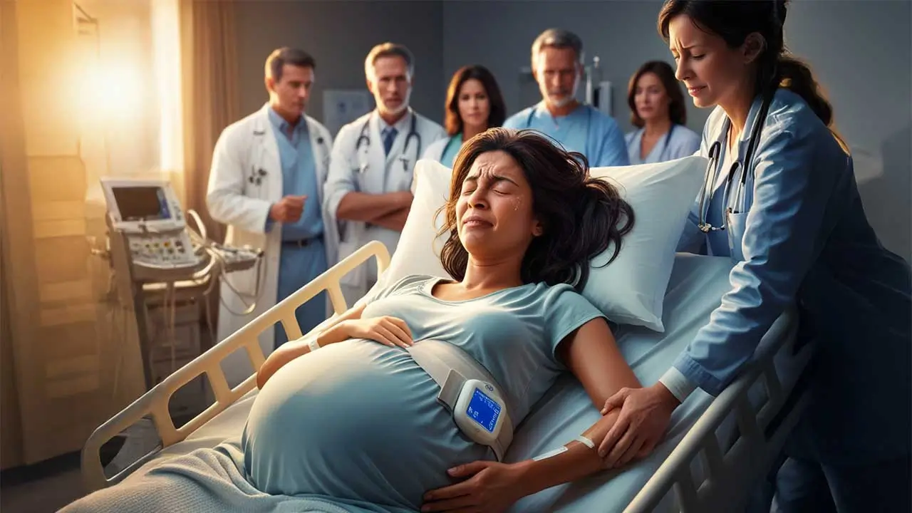 A Pregnant Woman undergoing Labor Pain and admitted to the hospital. 