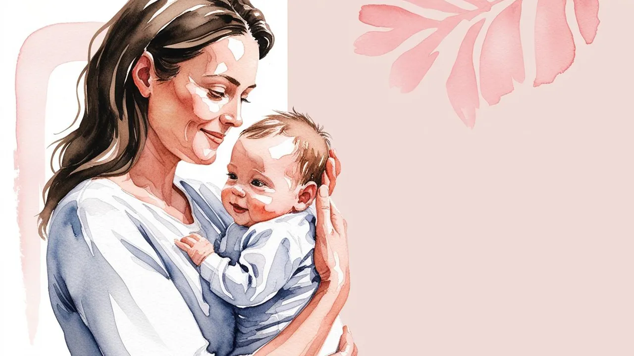 A woman Holding a baby and looks happy.