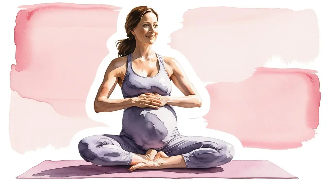 A Pregnant woman is meditating.